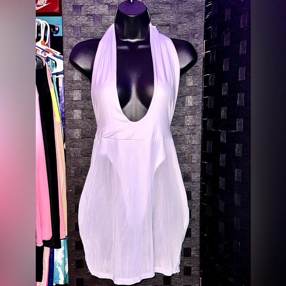 White mesh bodysuit M